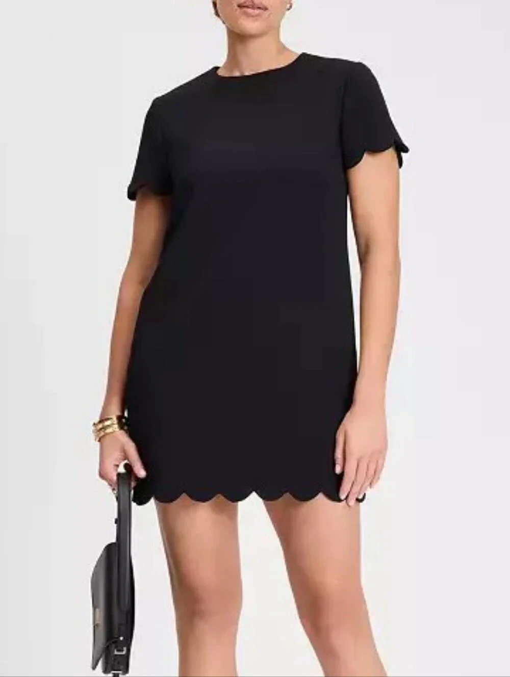 Kate Spade Scallop Hem Shift Dress Black Size 2 New